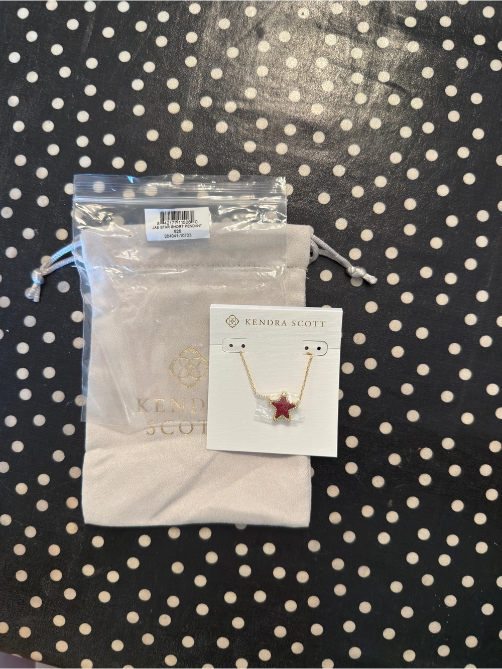 Kendra Scott Jae Star Drusy Necklace, Red